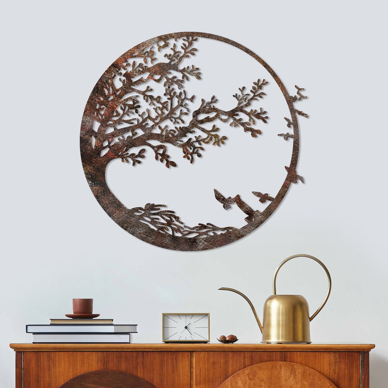 Decoratiune de perete, Rusty Tree, Dimensiune: 66 x 68 cm, Maro antichizat - view 2