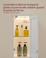 Dulap ingust pentru baie cu lumina integrata, Vasagle, 30x30x170 cm, MDF, alb cloud