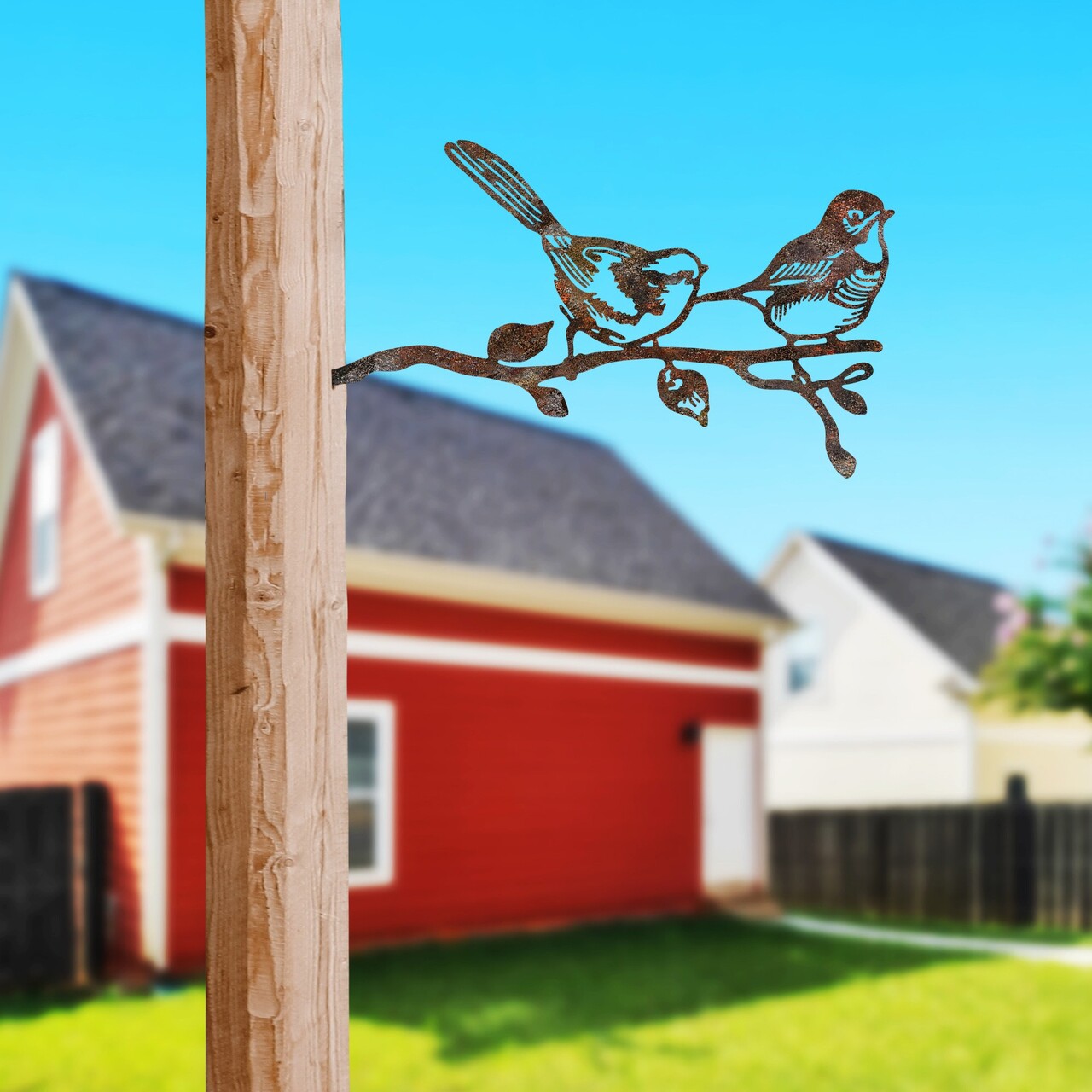 Obiect decorativ de grădină, Bird On The Branch 04, 50x26 cm, Maro - view 2