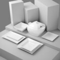 Serviciu de masa 42 piese Porto, Ambition, 12 persoane, portelan, alb