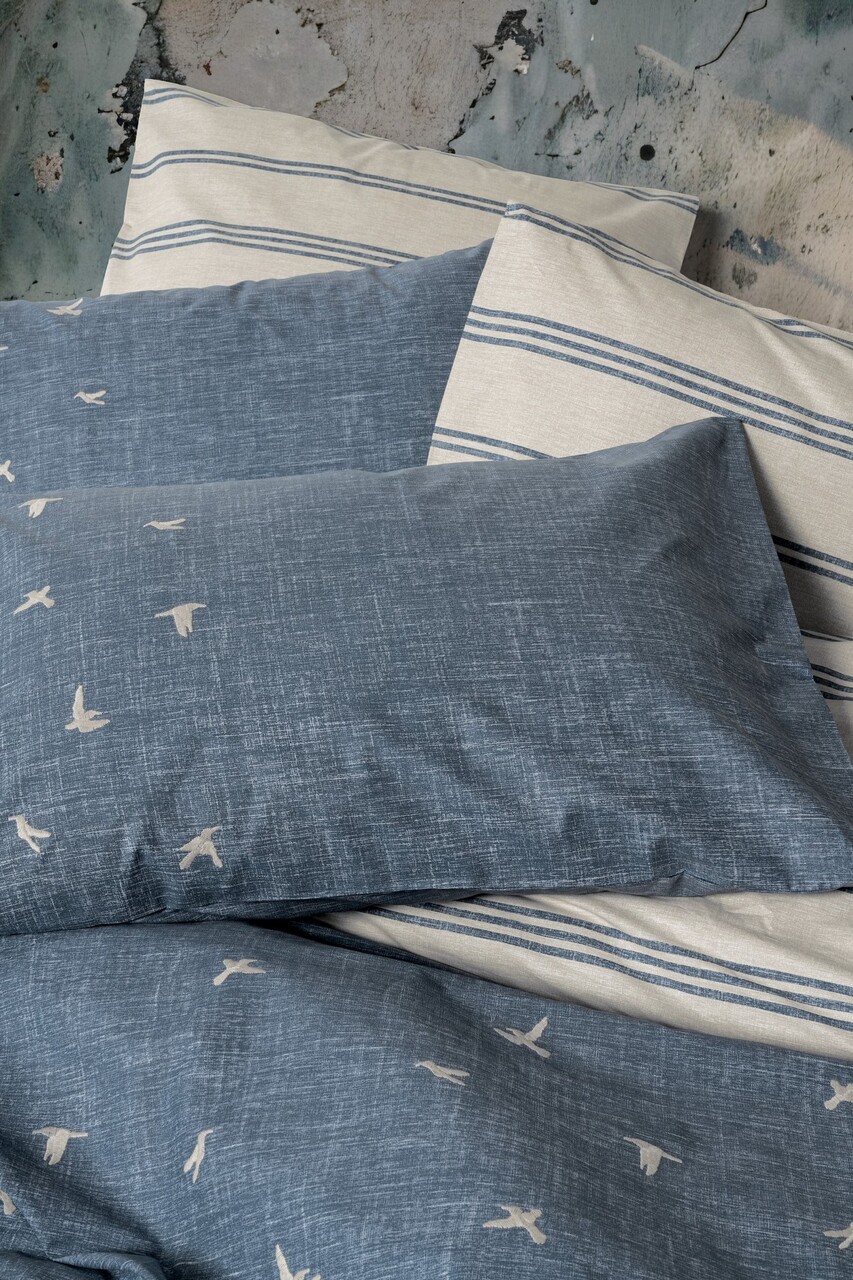 Lenjerie de pat dubla, Ceria - Dark Blue, Cotton Box, Bumbac Ranforce - 1 | YEO