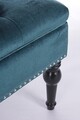 Bancheta Bernard, Bizzotto, cu spatiu de depozitare, 108.5x43x45 cm, catifea, albastru/verde