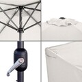 Umbrela de gradina / terasa Monty, Ø 270 cm, Ø38 mm, cu manivela, sistem antivant, aluminiu, alb