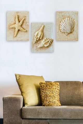 Set 3 tablouri decorative, MDF0097, MDF , 30 x 40 cm, 3 piese, Multicolor Marvellous