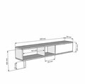Comoda TV, Hanah Home, Didema 150, 150x40.5x30 cm, Alb / Travertin