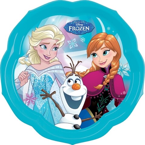 Farfurie intinsa Frozen, Disney, 22 cm, plastic, albastru