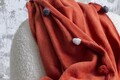 Patura Single, Pom Pom - Tile Red, Dolce Bonita Home, 60% bumbac/30% acril/10% poliester