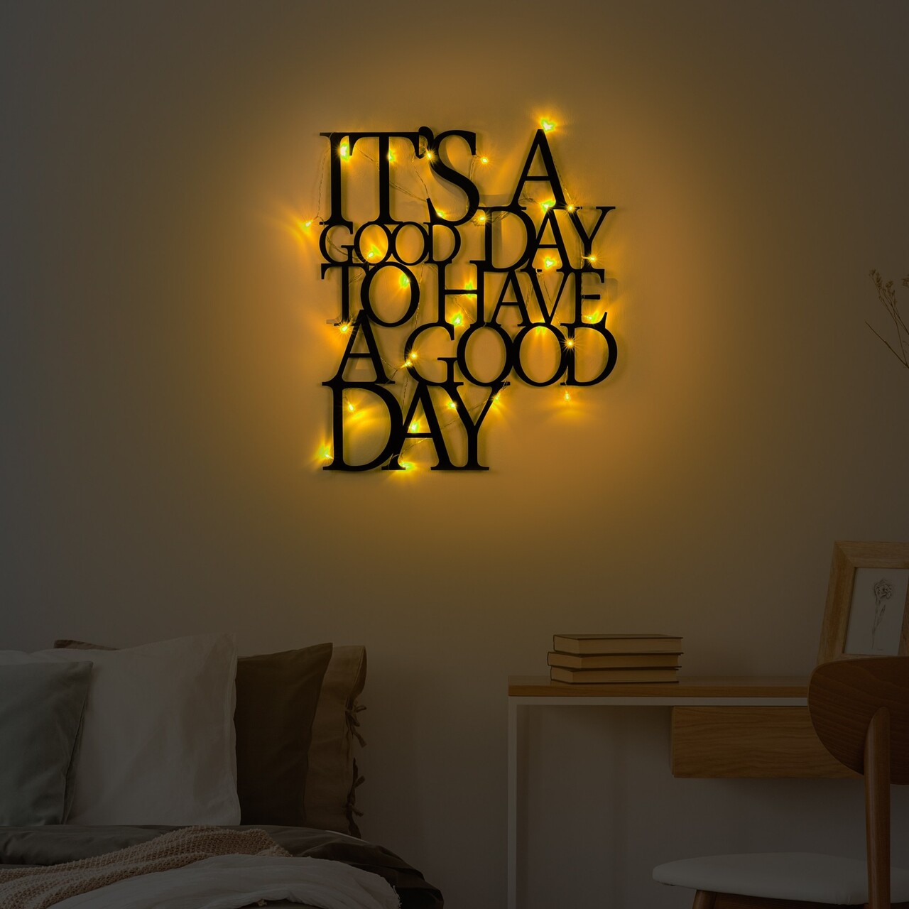 Decoratiune de perete, Its A Good Day To Have A Good Day 187, Dimensiune: 70 x 61 cm, Negru - view 3
