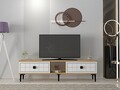 Comoda TV, Hanah Home, Yuka 150, 150x41x30 cm, PAL , Stejar Safir / Alb