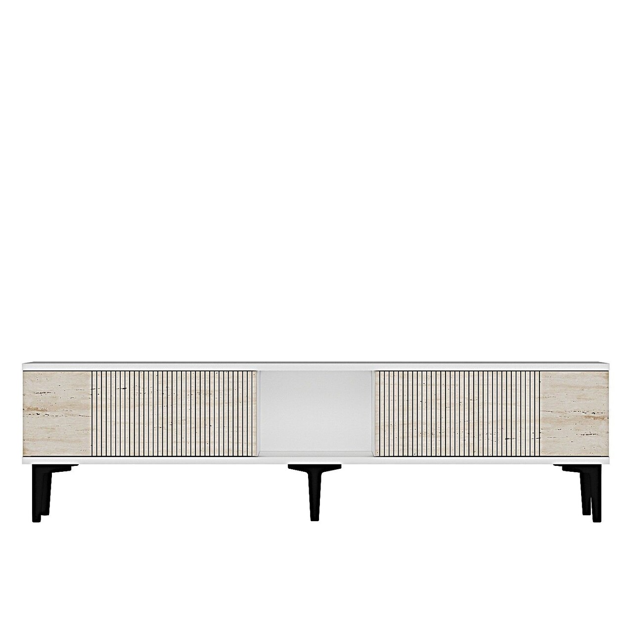 Comoda TV, Hanah Home, Corsa 150, 150x40.5x32 cm, Alb / Travertin - imagine 3
