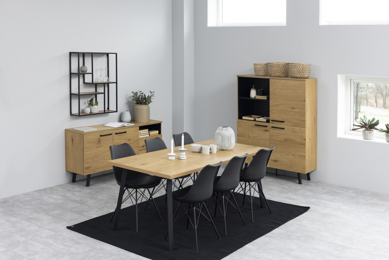 Scaun Eris, Actona, 48.5x54x85.5 cm, piele ecologica/otel, negru - view 2