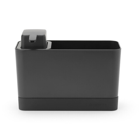 Organizator chiuveta cu dozator sapun / detergent lichid, Brabantia, SinkSide, 19x8.5x11.5 cm, plastic, gri inchis