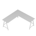 Birou, Minerva, Team L, 180x76x60 cm, PAL, Alb