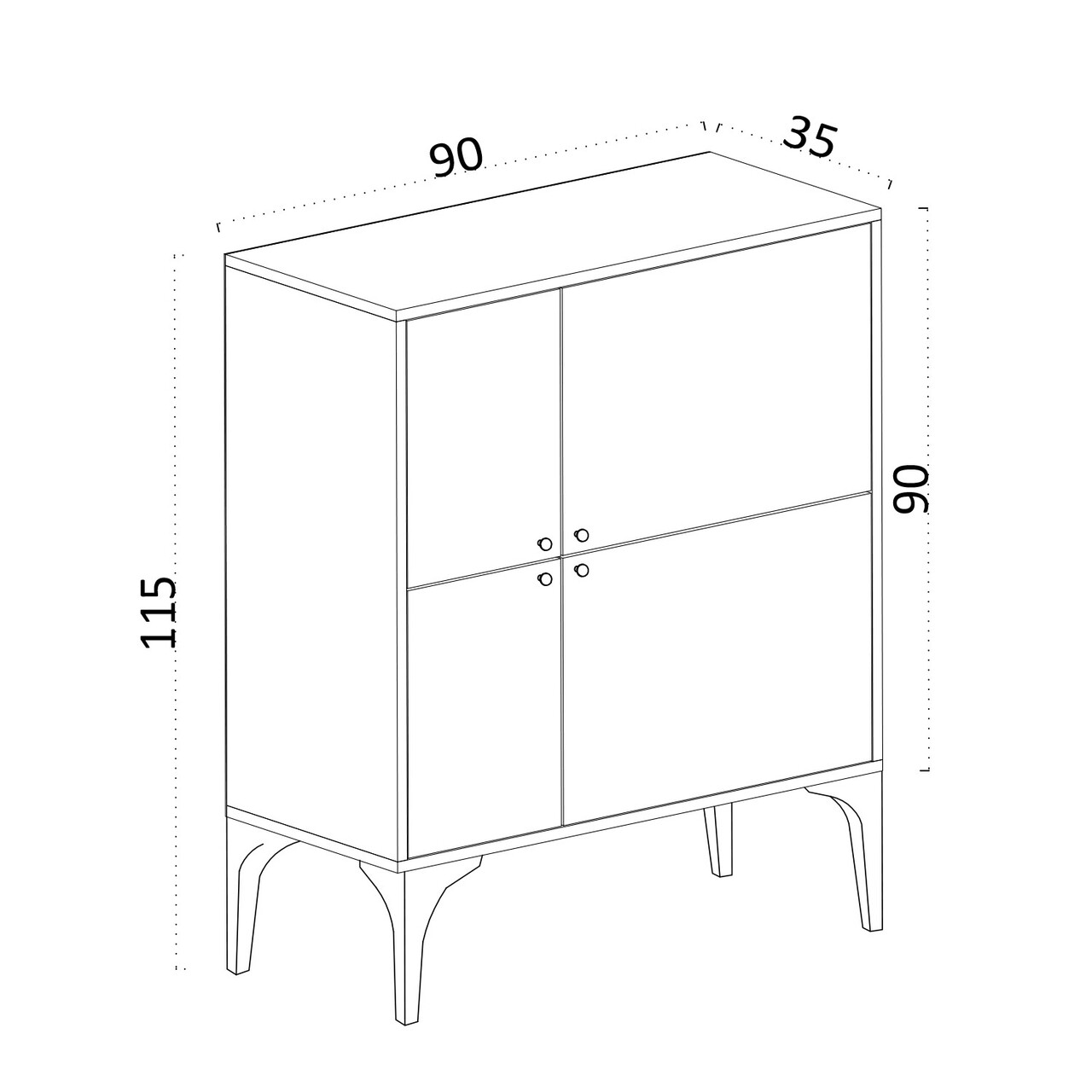 Consola, Emerald, Celina, 90x115x35 cm, PAL, Alb/Auriu
