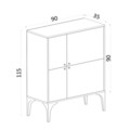 Consola, Emerald, Celina, 90x115x35 cm, PAL, Alb/Auriu