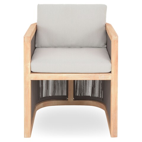 Scaun dining, elba, l.56 l.61 h.65, lemn de teak, natur/gri