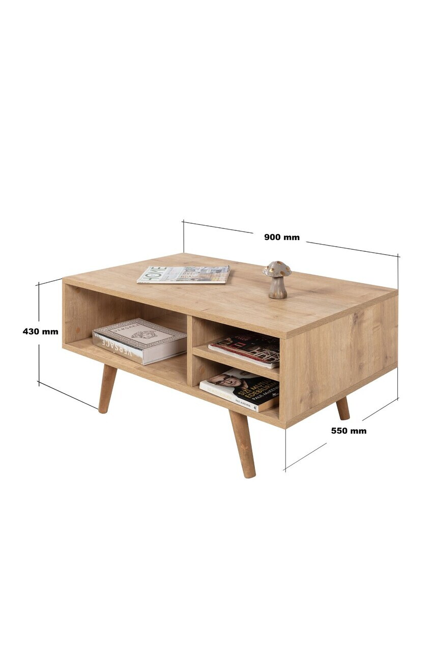 Masuta de cafea, Hanah Home, Venüs 2034, 90x43x55 cm, PAL, Maro — imaginea 3