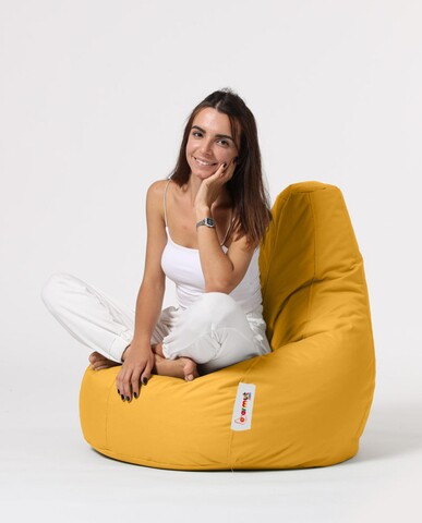 Fotoliu puf, Bean Bag, Ferndale Drop L, 80 x 80 cm, poliester impermeabil, galben Ferndale