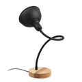 Lampa de masa, Alby, 525NOR2105, Metal, Negru / Stejar
