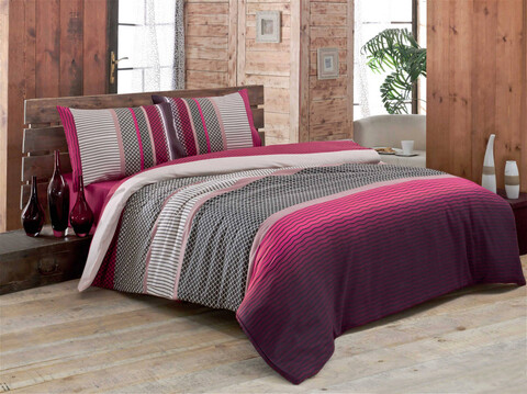Set lenjerie de pat pentru o persoana Single XL (DE), 2 piese, Lotus v2, Victoria, 65% bumbac/35% poliester
