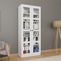 Dulap multifunctional, Miwood, Lucas Glass 1600-68, Alb