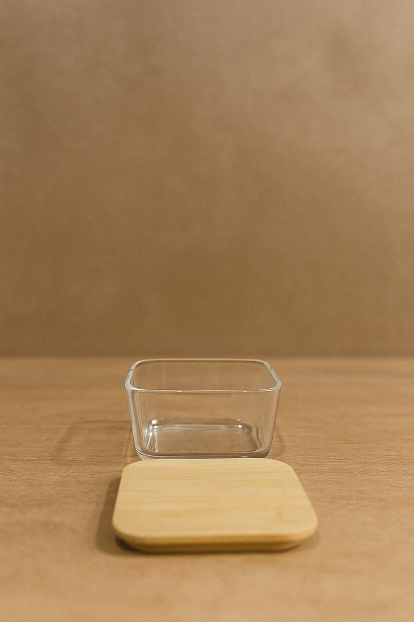 Set recipiente depozitare, Hermia, 409PBH1419, Capac din bambus: (4 bucăți), Transparent - imagine 5