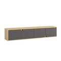 Comoda TV, Decortie, Spark, 180 x 35 x 35.6 cm, pal melaminat, antracit/stejar
