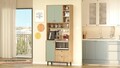 Dulap multifunctional, Locelso, RE6-SY, Stejar / Verde