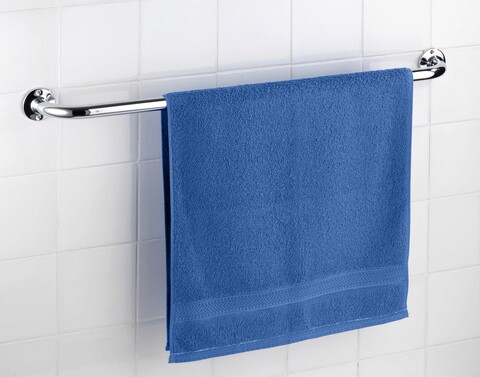 Suport pentru prosoape Basic, Wenko, 86x9.5x6 cm, inox, argintiu lucios