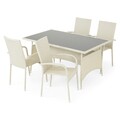 Set gradina/terasa, masa + 4 scaune, Presley, otel, gri