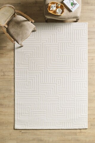 Covor, Sahara 1114, 240x340 cm, 50% POLIPROPILENĂ/50% POLIESTER, Crem