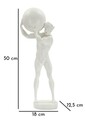 Statueta / figurina decorativa Atlas, Mauro Ferretti, 18x12.5x50 cm, polirasina, alb