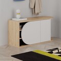 Pantofar, Decortie, Nova Shoe Bench, 104x50x37 cm, PAL, Stejar / Alb