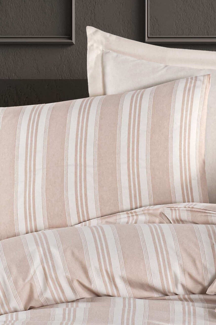 Lenjerie de pat pentru o persoana, L'essentiel Maison, Soft Line, Bej - view 3