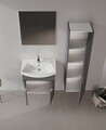 Set Dulap de Baie cu Chiuvetă și Oglindă (2 Piese), Hanah Home, Purus 65, Antracit mat