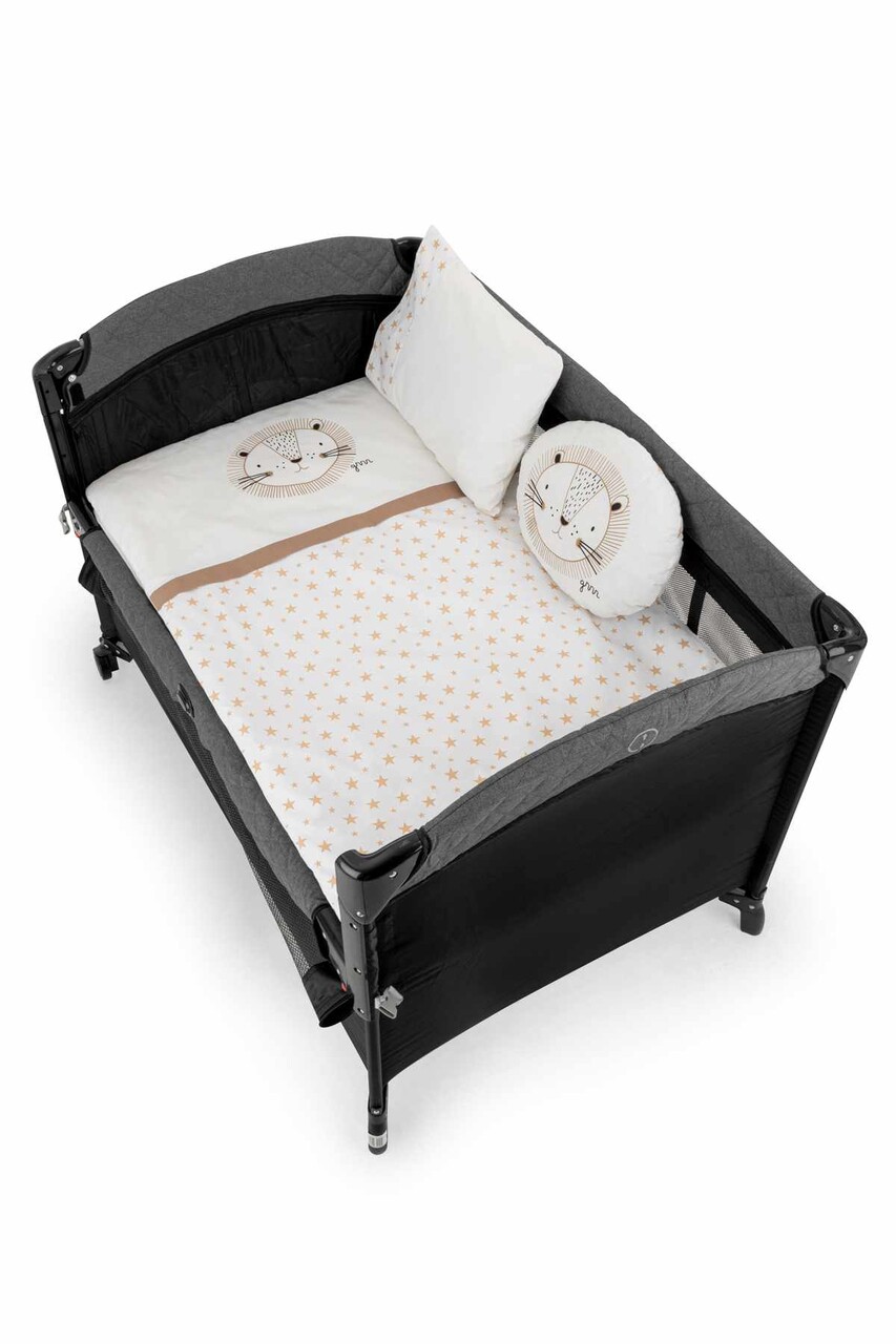 Set de dormit pentru bebelusi cu protectie laterala, Wallxpert, Park, Bej - imagine 5