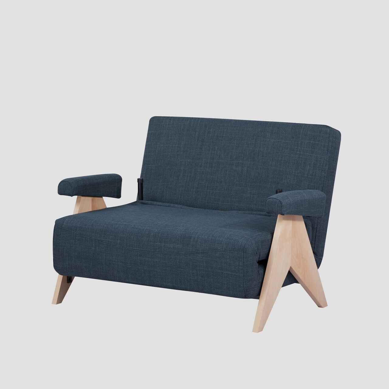 Canapea extensibila 1 loc Calore, Homla, 117x90x82 cm, lemn/poliester, albastru inchis - view 4