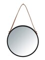 Oglinda decorativa Borrone, Wenko, 30 cm, sticla/metal, negru/argintiu lucios