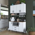 Dulap multifunctional, Rani, JE169, Alb/Maro