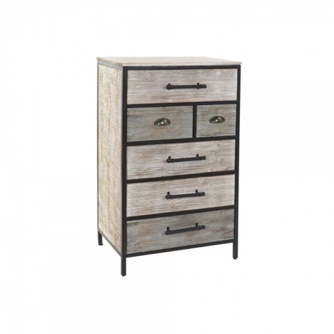 Comoda, dkd home decor, 61 x 40 x 103 cm, lemn/metal, gri/negru