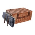 Cos de picnic pentru 4 persoane, DKD Home Decor, 46 x 30 x 20 cm, rachita, maro/bleumarin