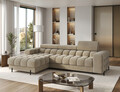 Coltar extensibil dreapta 3 locuri ELTAP, LT-18AU, Felro, 285x181x93 cm, lemn/poliester, bej inchis