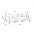 Canapea extensibila cu 3 locuri, Unique Design, 867UNQ1364, Lemn de carpen, Antracit