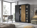 Dulap pentru haine ELTAP, Marrphy III, 180x60x220 cm, MDF/ABS, negru/maro
