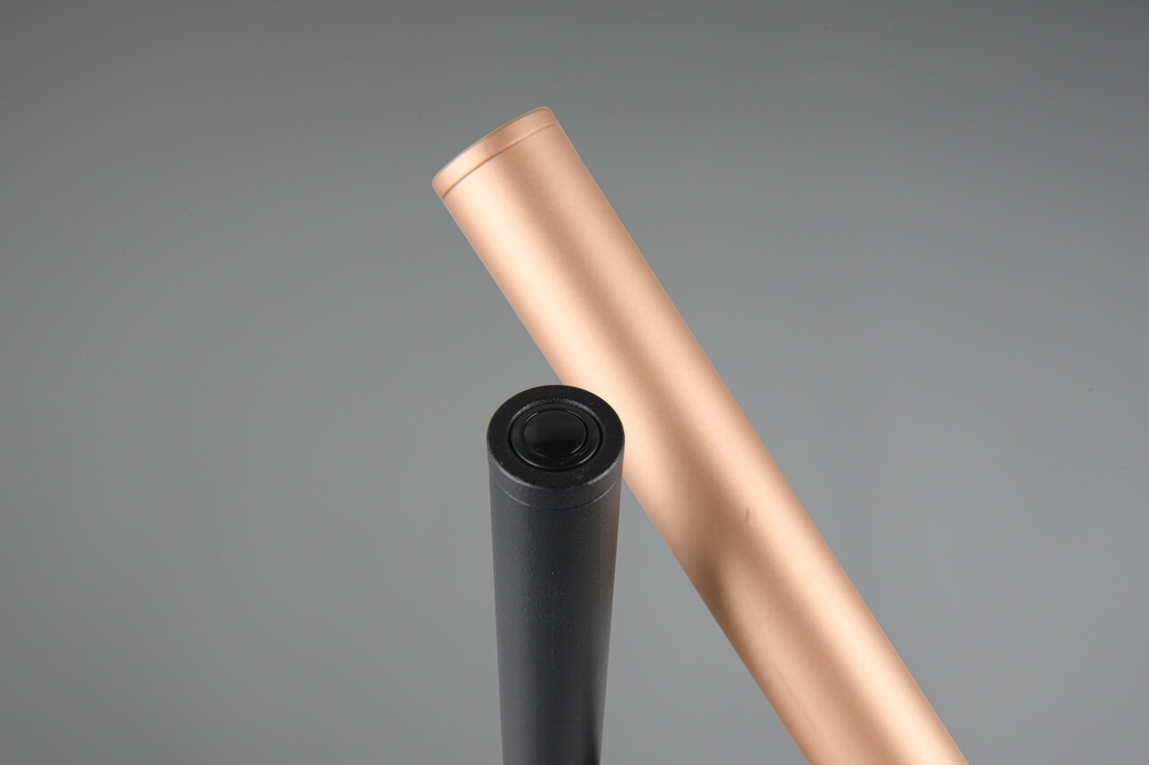 Lampa de masa Fiato, TRIO, 16x53 cm, 3W, 1x SMD, metal, negru mat/aramiu