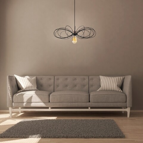 Lustra, Hemdem – 707-S, Sheen, 58 x 112 cm, 1 x E27, 40W, negru mezoni.ro