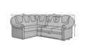 Coltar extensibil dreapta 3 locuri ELTAP, LII-067, Lord II, 243x195x112 cm, lemn/poliester, bej inchis