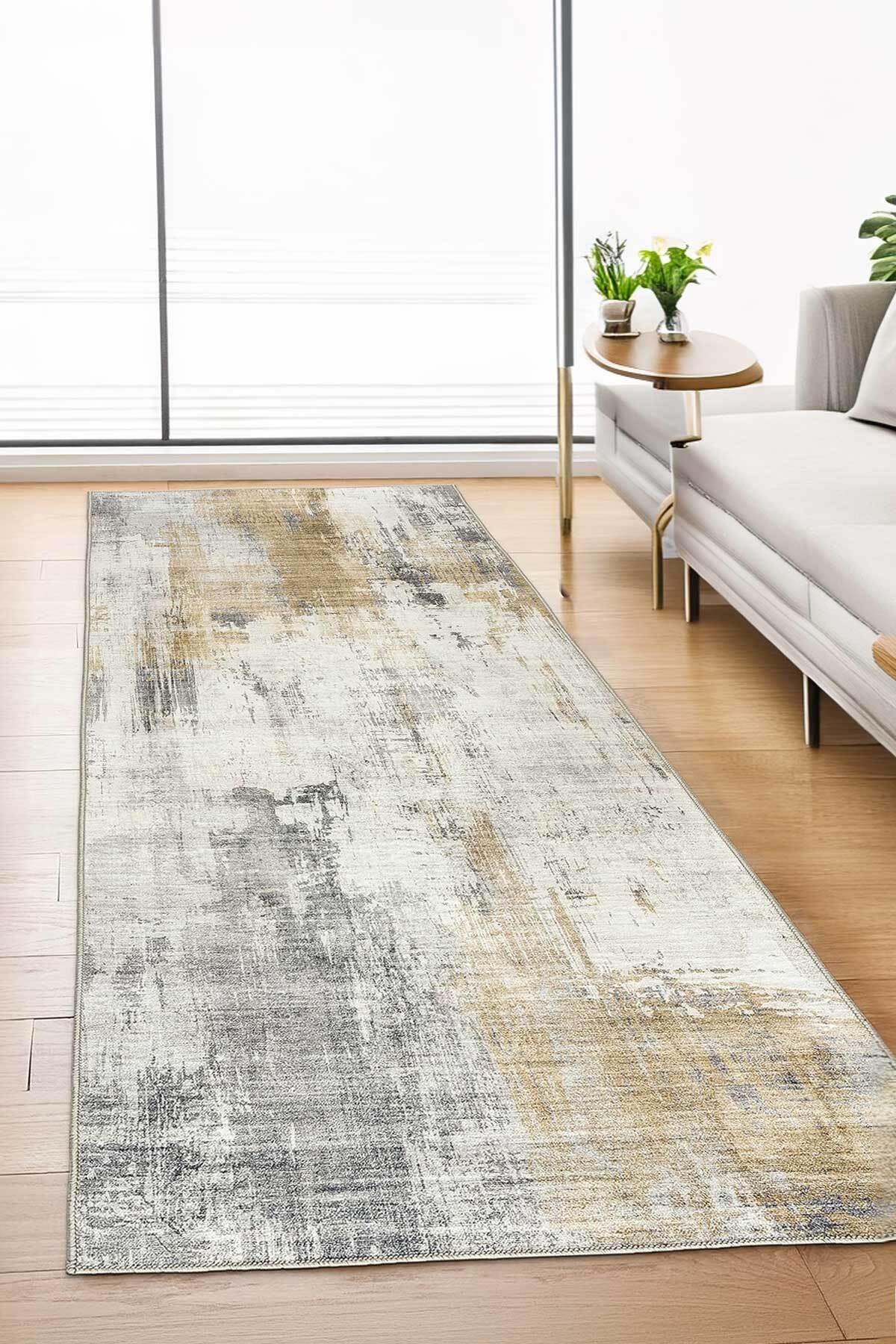 Covor, DC-7273-YOLLUK-54, 100x300 cm, Poliester, Gri