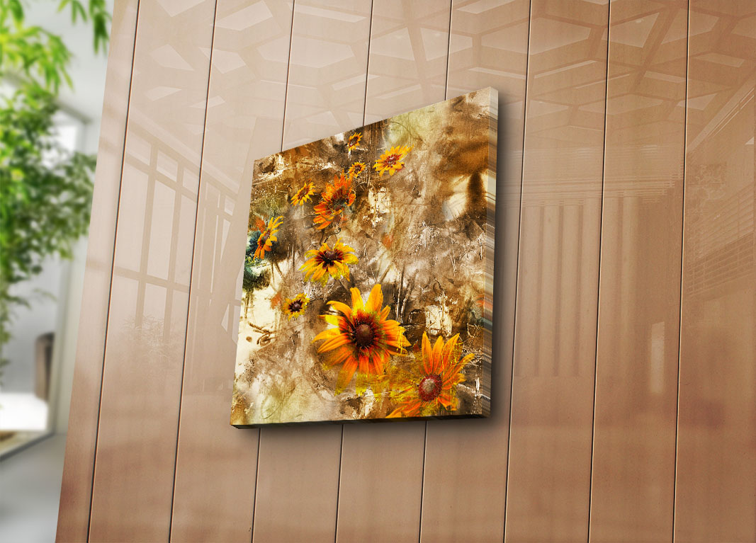 Tablou decorativ, 4545K-76, PÂNZĂ DIN PIELE ÎNTOARSĂ, Dimensiune: 45 x 45 cm, Multicolor