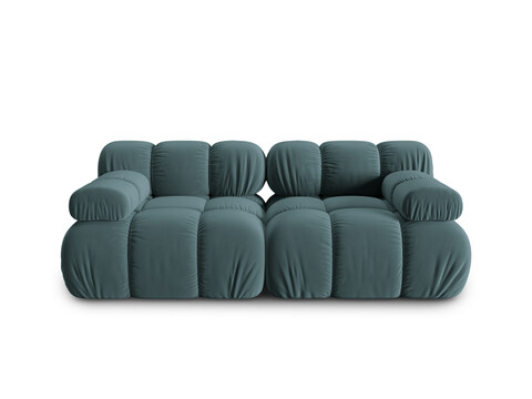 Canapea modulara 2 locuri, Bellis-51, Micadoni Home, 188x94x70 cm, catifea, turcoaz